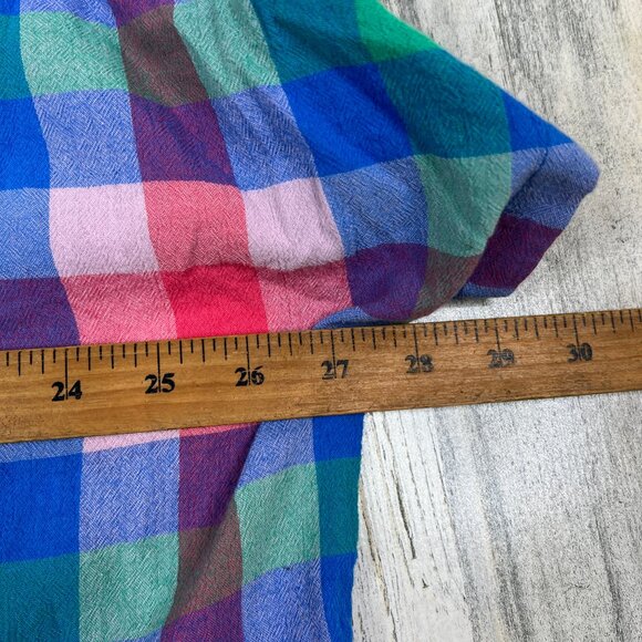 NWT Style&Co Plus 2X Plaid Button Down Shirt Multicolor Short Sleeve Casual Top - Picture 9 of 10